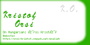 kristof orsi business card